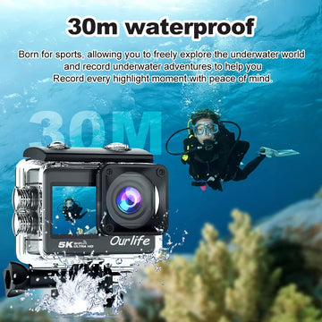 Ourlife 5K Action Camera 4K60FPS Waterproof