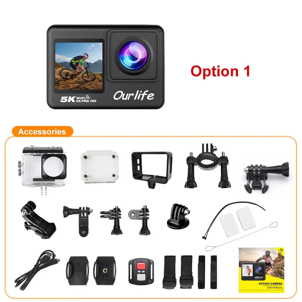 Ourlife 5K Action Camera 4K60FPS Waterproof